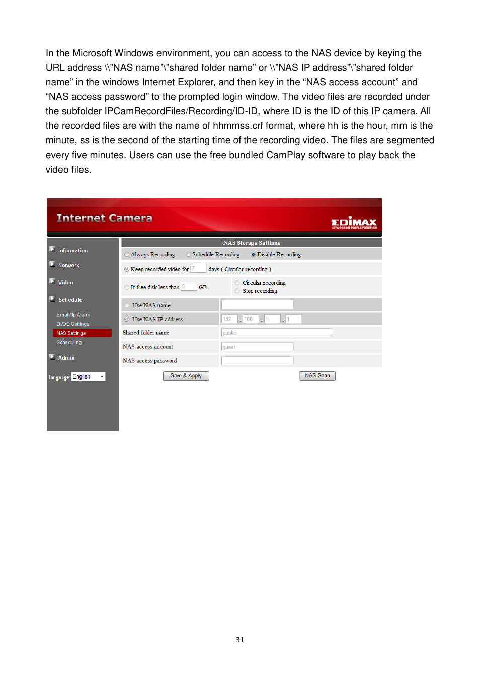 Edimax Technology IC-9000 User Manual | Page 31 / 118