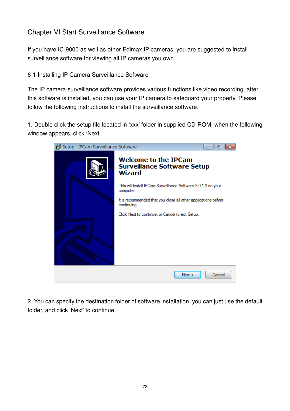 Chapter vi start surveillance software | Edimax Technology IC-9000 User Manual | Page 78 / 118