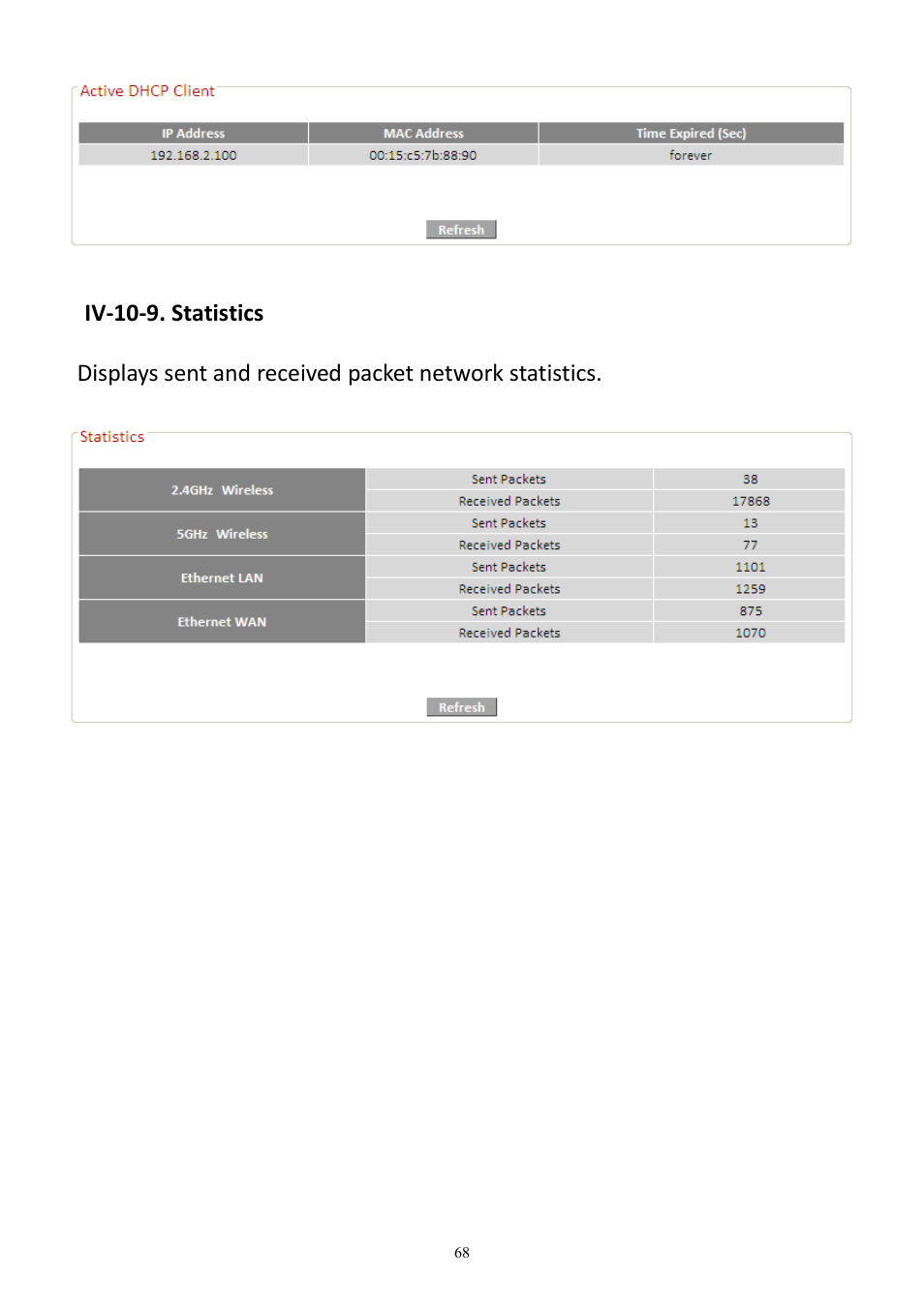 Iv-10-9. statistics | Edimax Technology BR-6478AC User Manual | Page 68 / 74