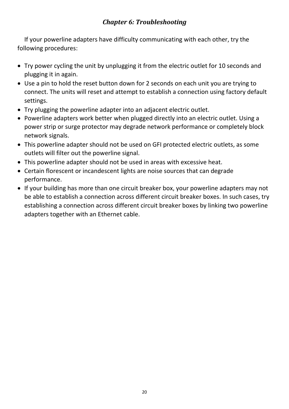 Chapter 6: troubleshooting | Edimax Technology HP-2003AV User Manual | Page 21 / 24