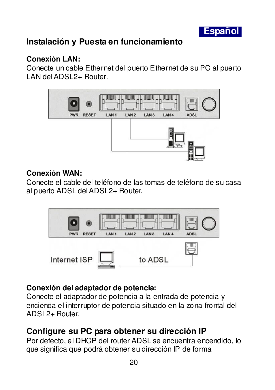 Español | Edimax Technology AR-7064+ User Manual | Page 21 / 77