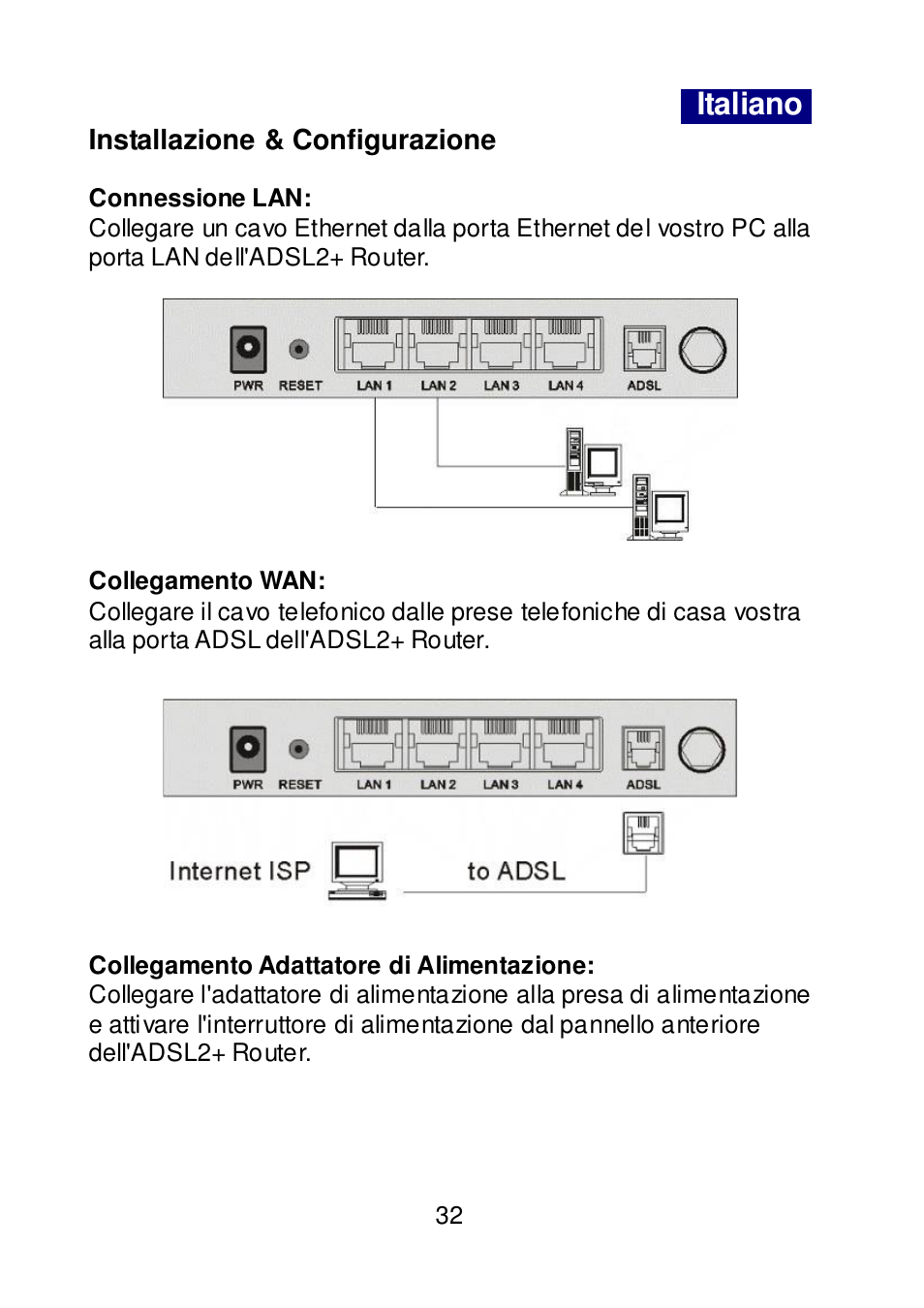 Italiano | Edimax Technology AR-7064+ User Manual | Page 33 / 77