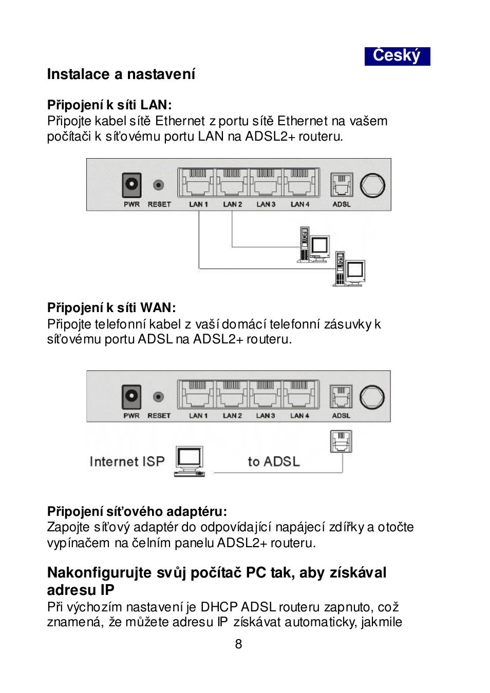 Č eský | Edimax Technology AR-7064+ User Manual | Page 9 / 77