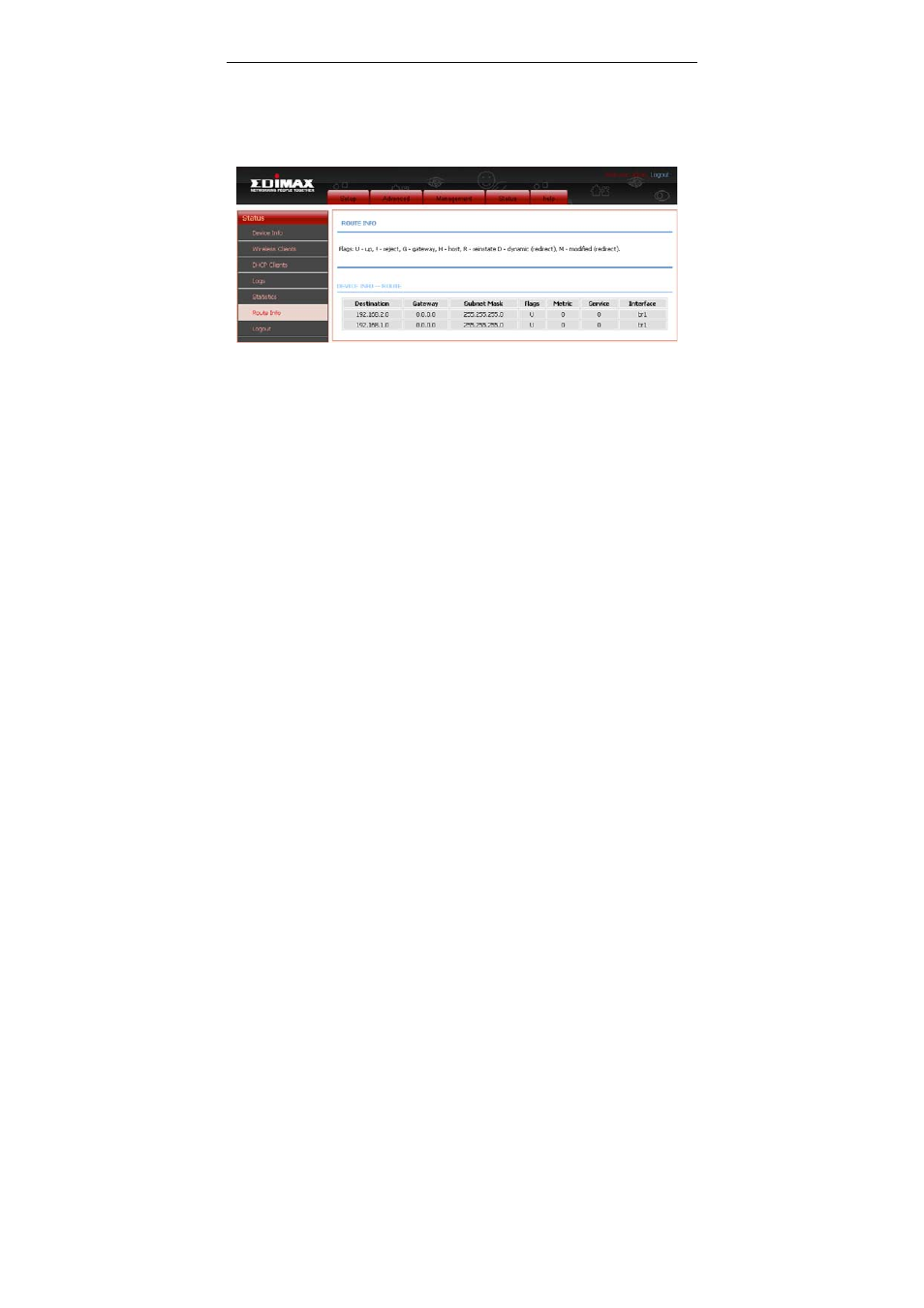 Route info | Edimax Technology AR-7284WnB User Manual | Page 94 / 97