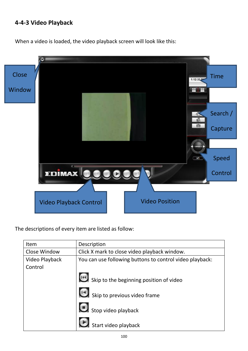 4-3 video playback | Edimax Technology PT-31W User Manual | Page 101 / 112