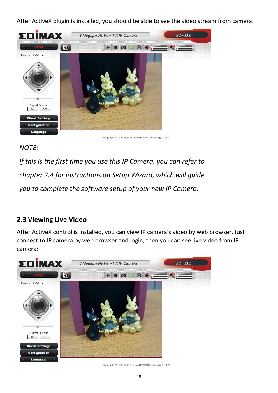 3 viewing live video | Edimax Technology PT-31W User Manual | Page 16 / 112