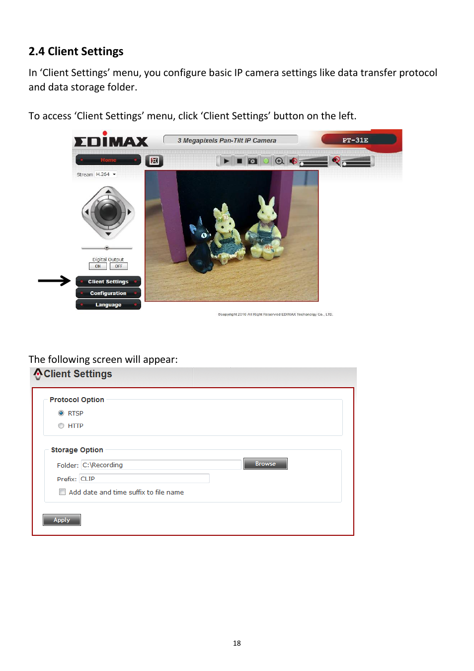 4 client settings | Edimax Technology PT-31W User Manual | Page 19 / 112