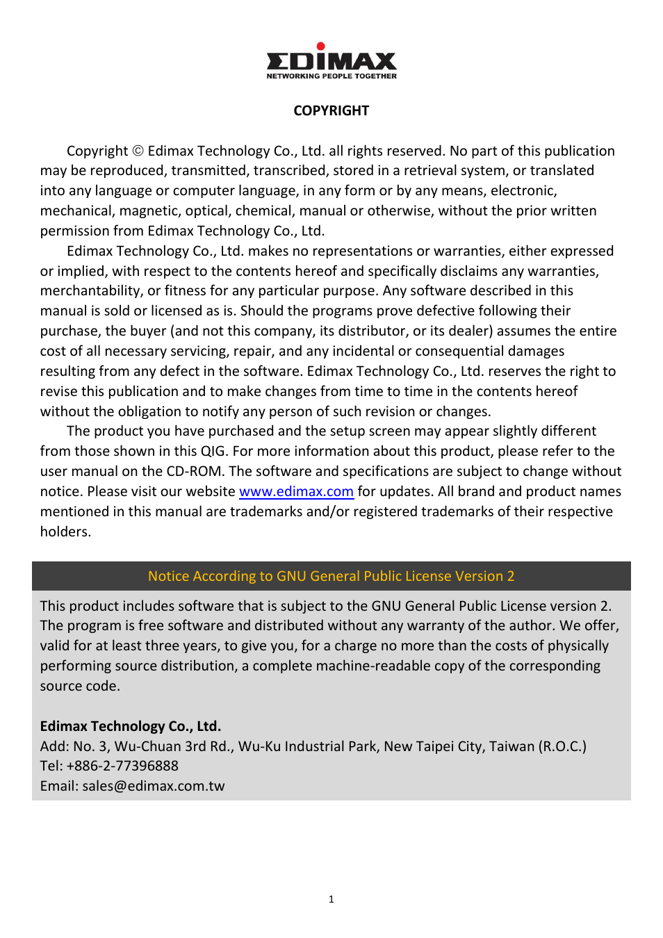 Edimax Technology PT-31W User Manual | Page 2 / 112