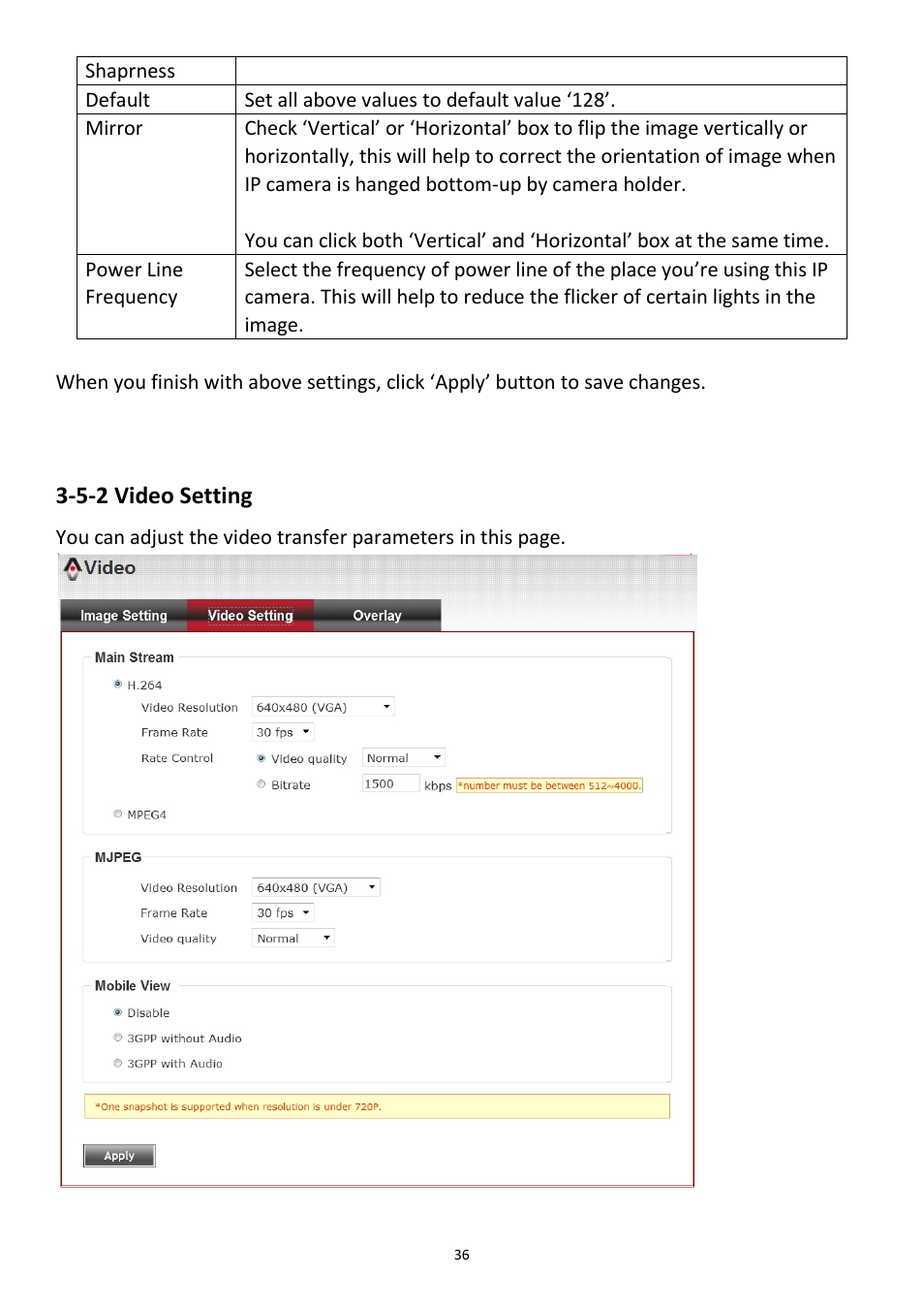 5-2 video setting | Edimax Technology PT-31W User Manual | Page 37 / 112