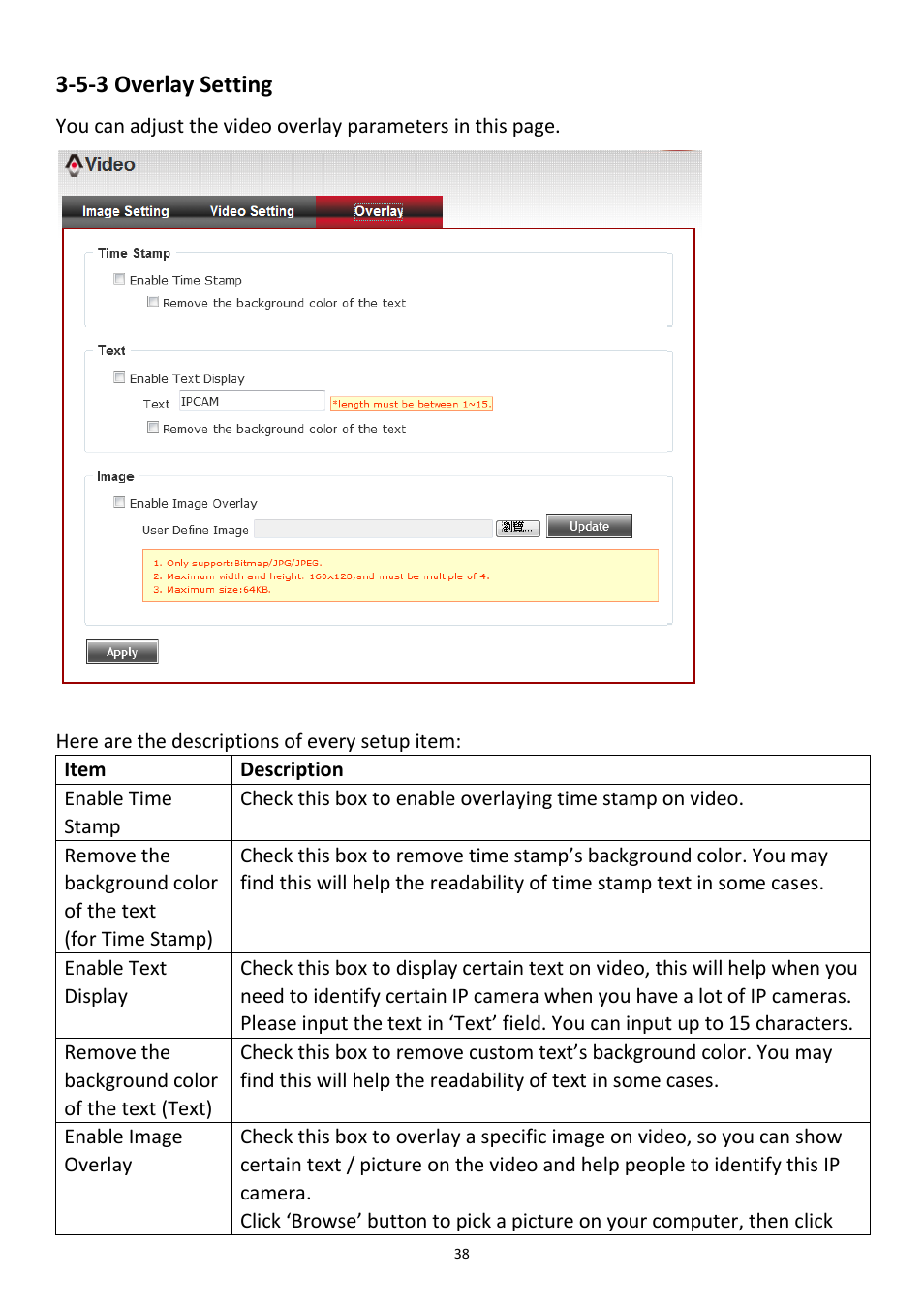 5-3 overlay setting | Edimax Technology PT-31W User Manual | Page 39 / 112
