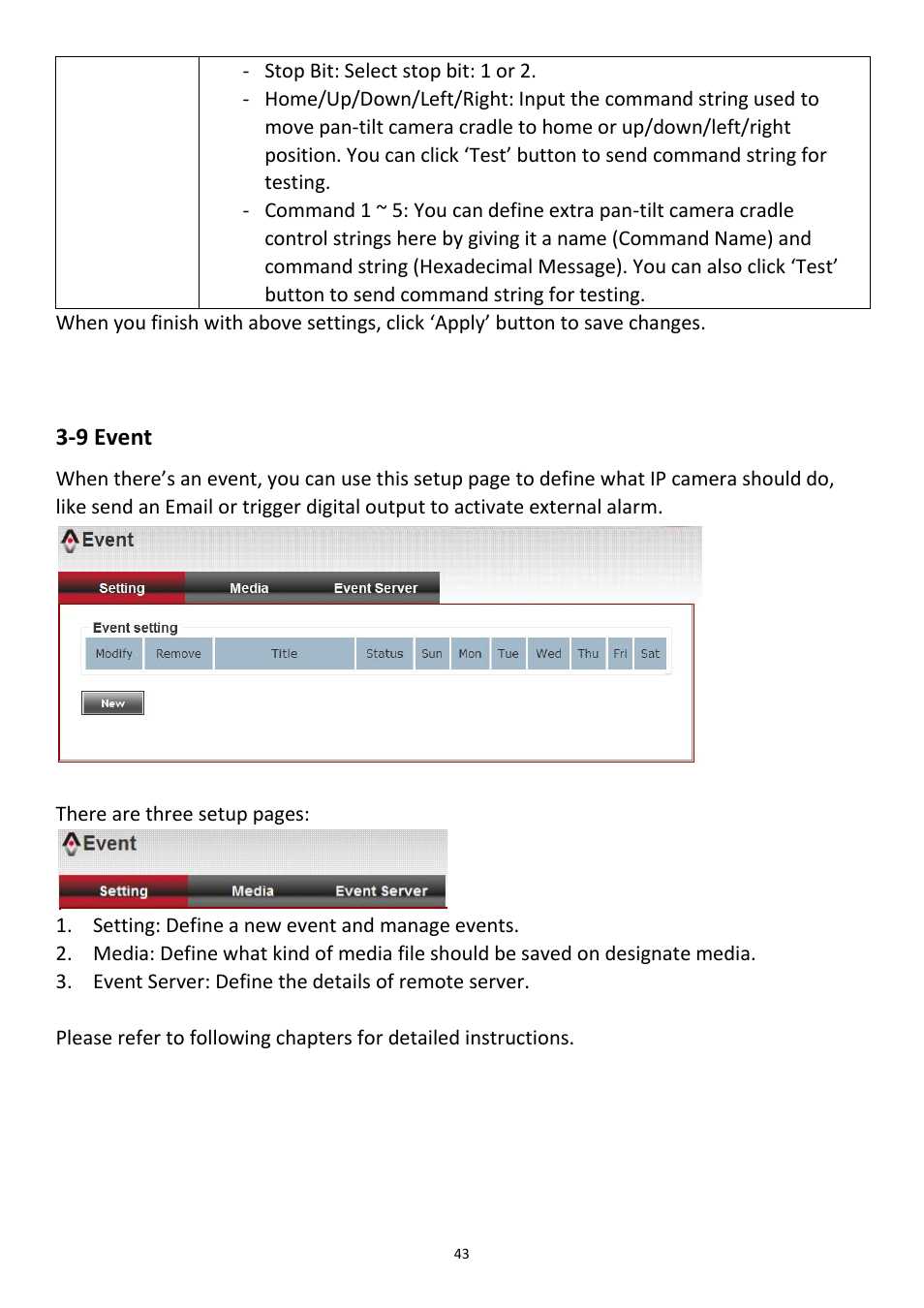 9 event | Edimax Technology PT-31W User Manual | Page 44 / 112