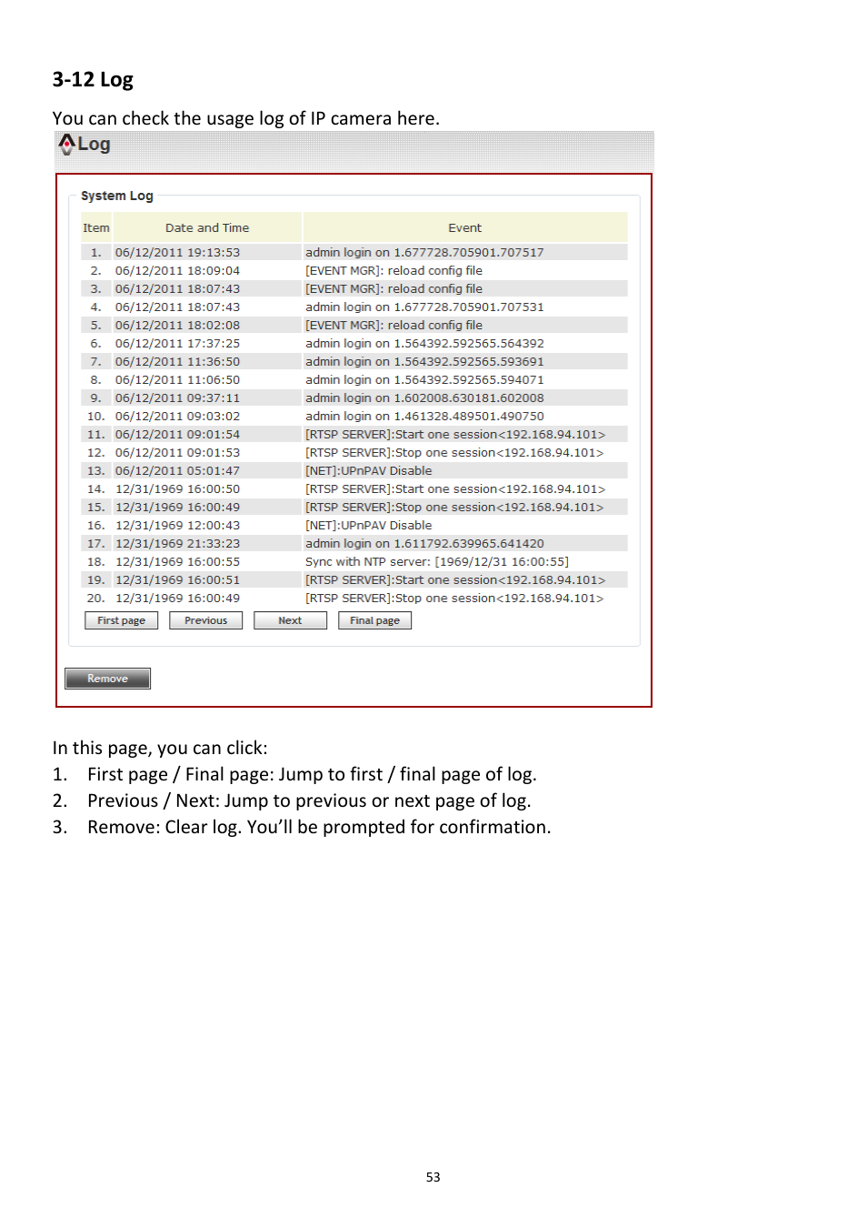 12 log | Edimax Technology PT-31W User Manual | Page 54 / 112