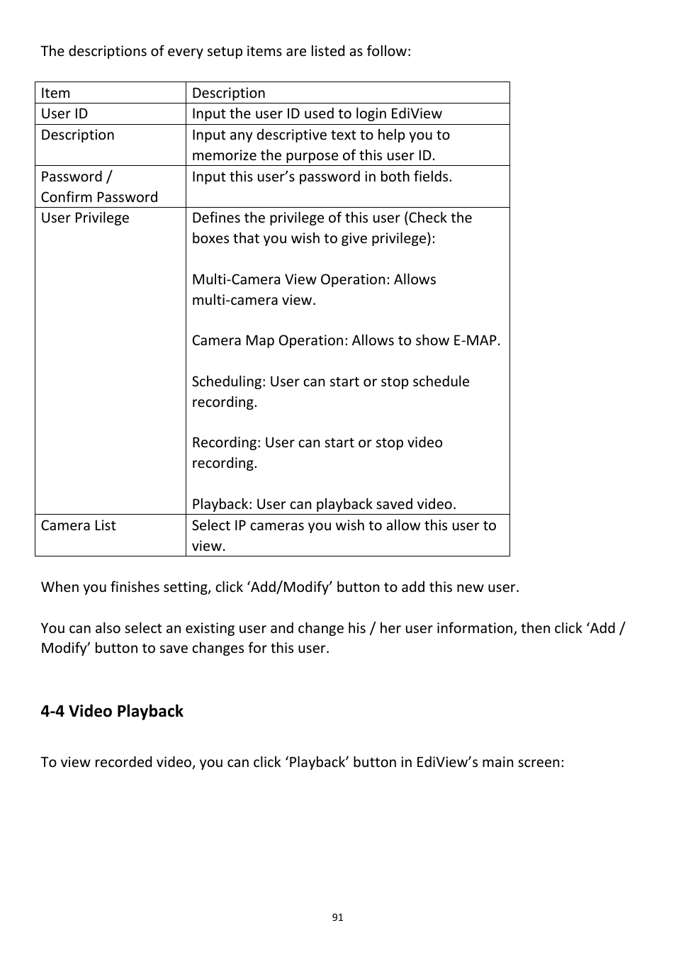 4 video playback | Edimax Technology PT-31W User Manual | Page 92 / 112