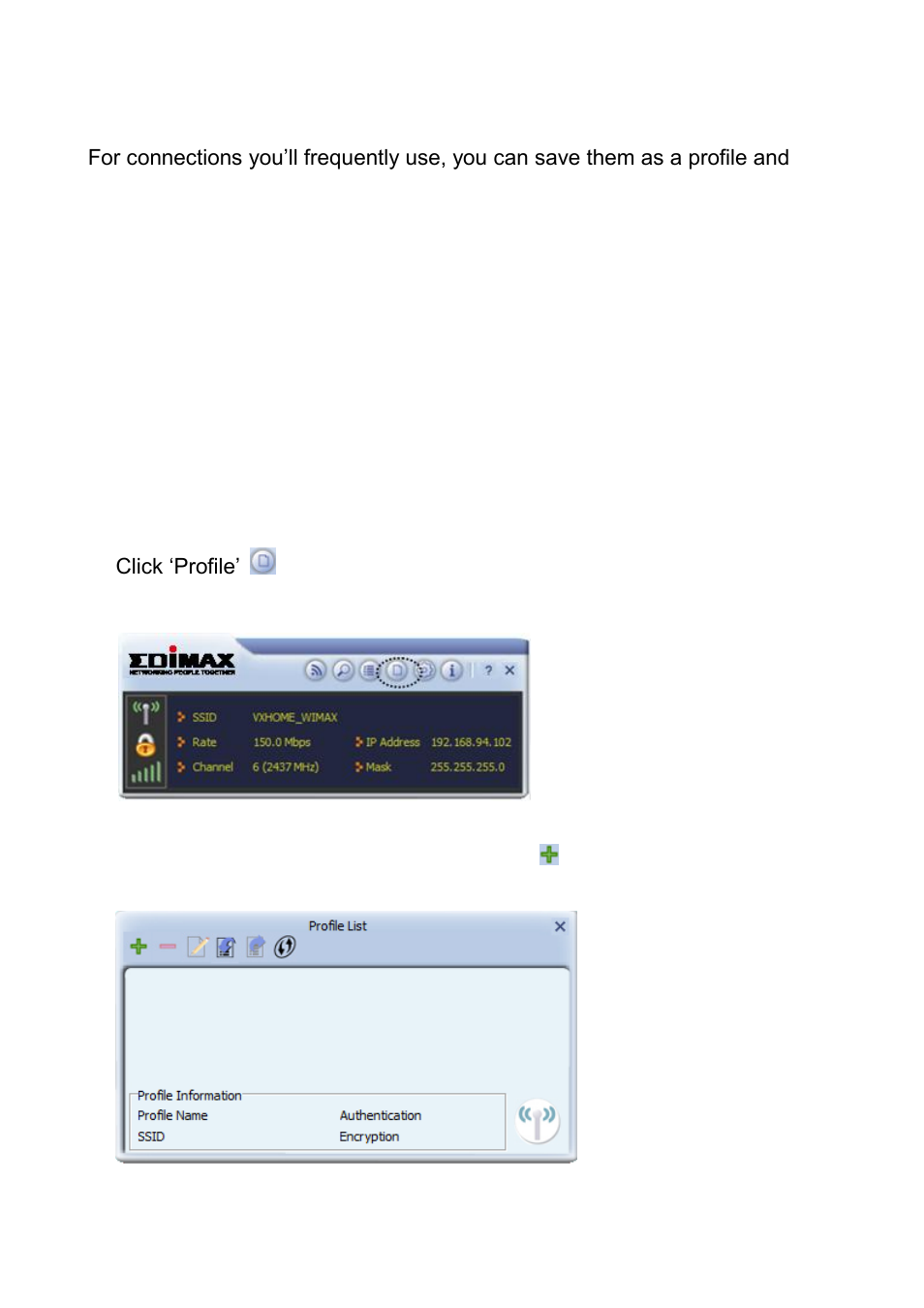 3 connection profile management, 3-1 add a new entry | Edimax Technology EW-7722PnD User Manual | Page 20 / 55