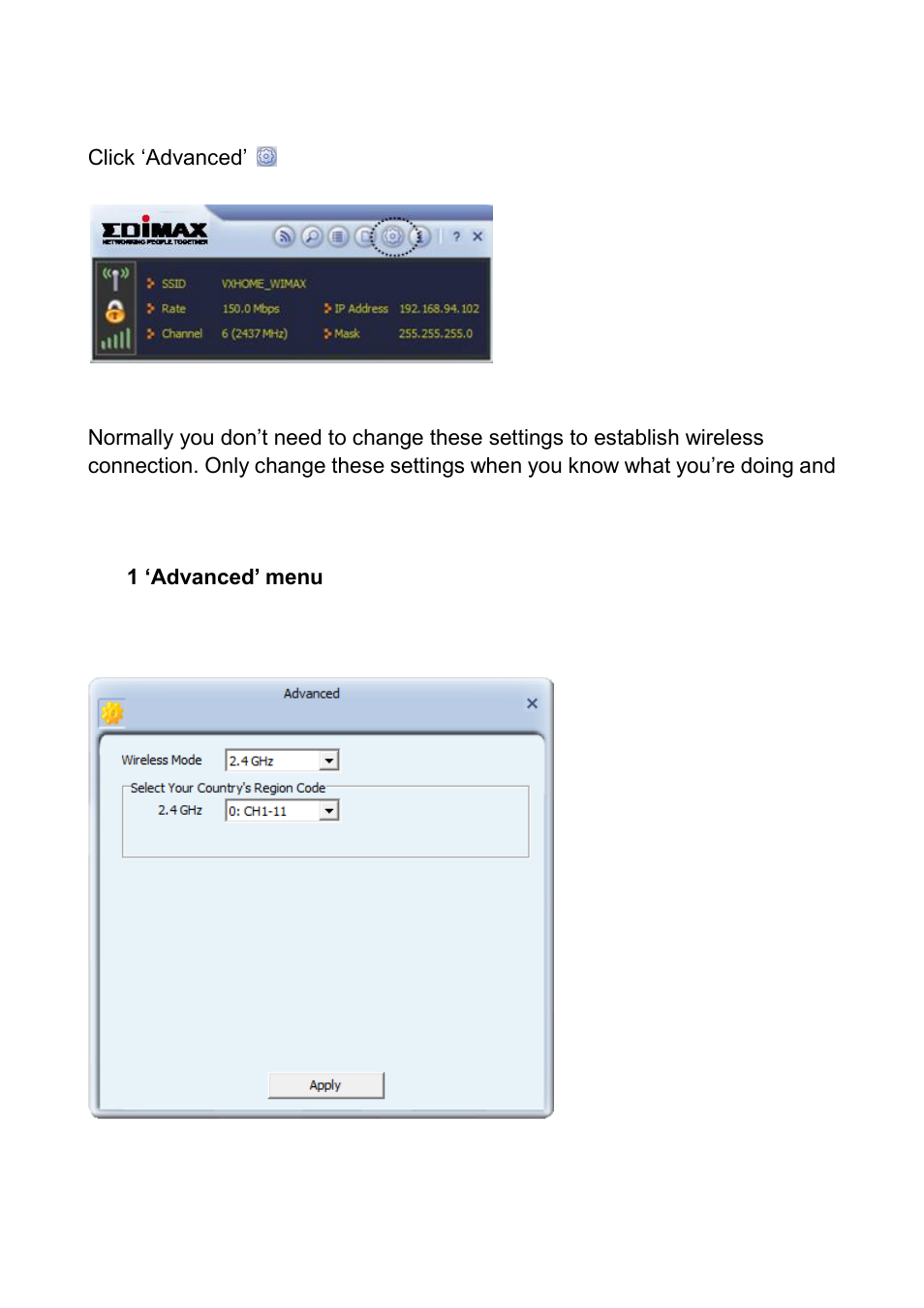 5 advanced settings, 1 ‘advanced’ menu | Edimax Technology EW-7722PnD User Manual | Page 36 / 55