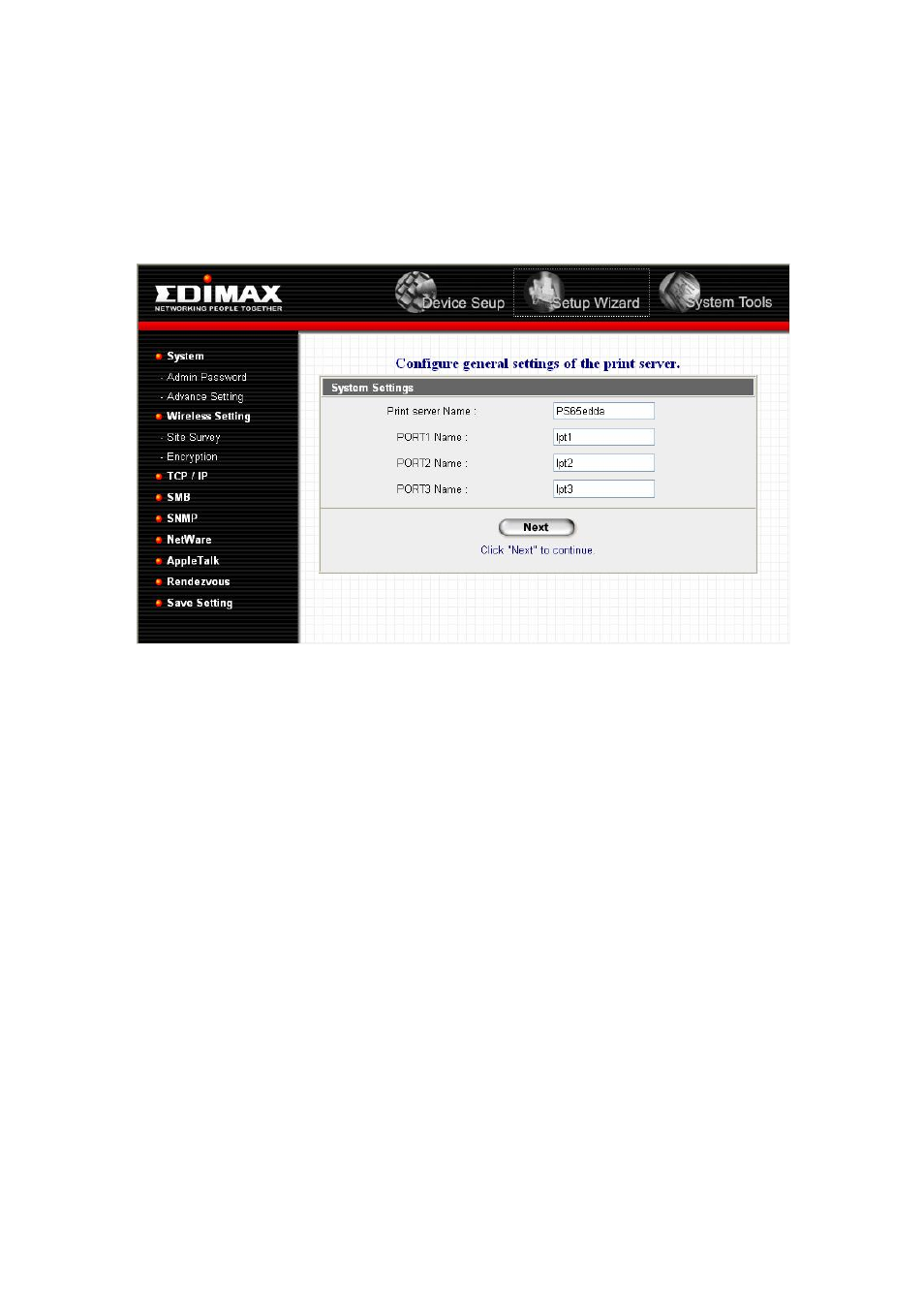 4 setup wizard | Edimax Technology PS-3207U User Manual | Page 116 / 158