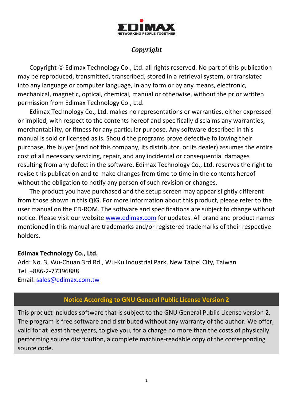 Edimax Technology IC-3015Wn User Manual | Page 2 / 108