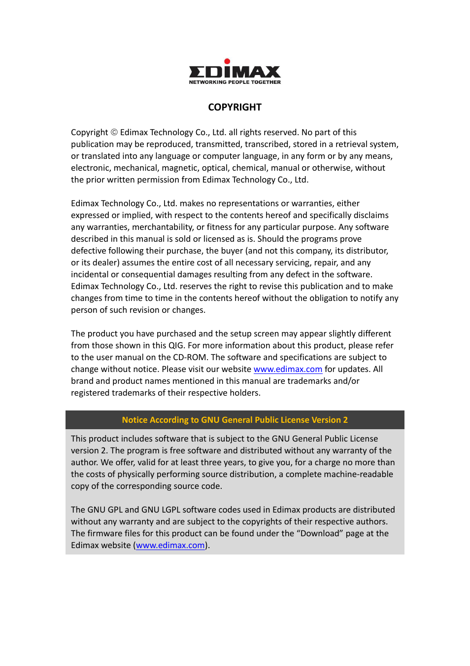 Edimax Technology IC-3100W User Manual | Page 2 / 147