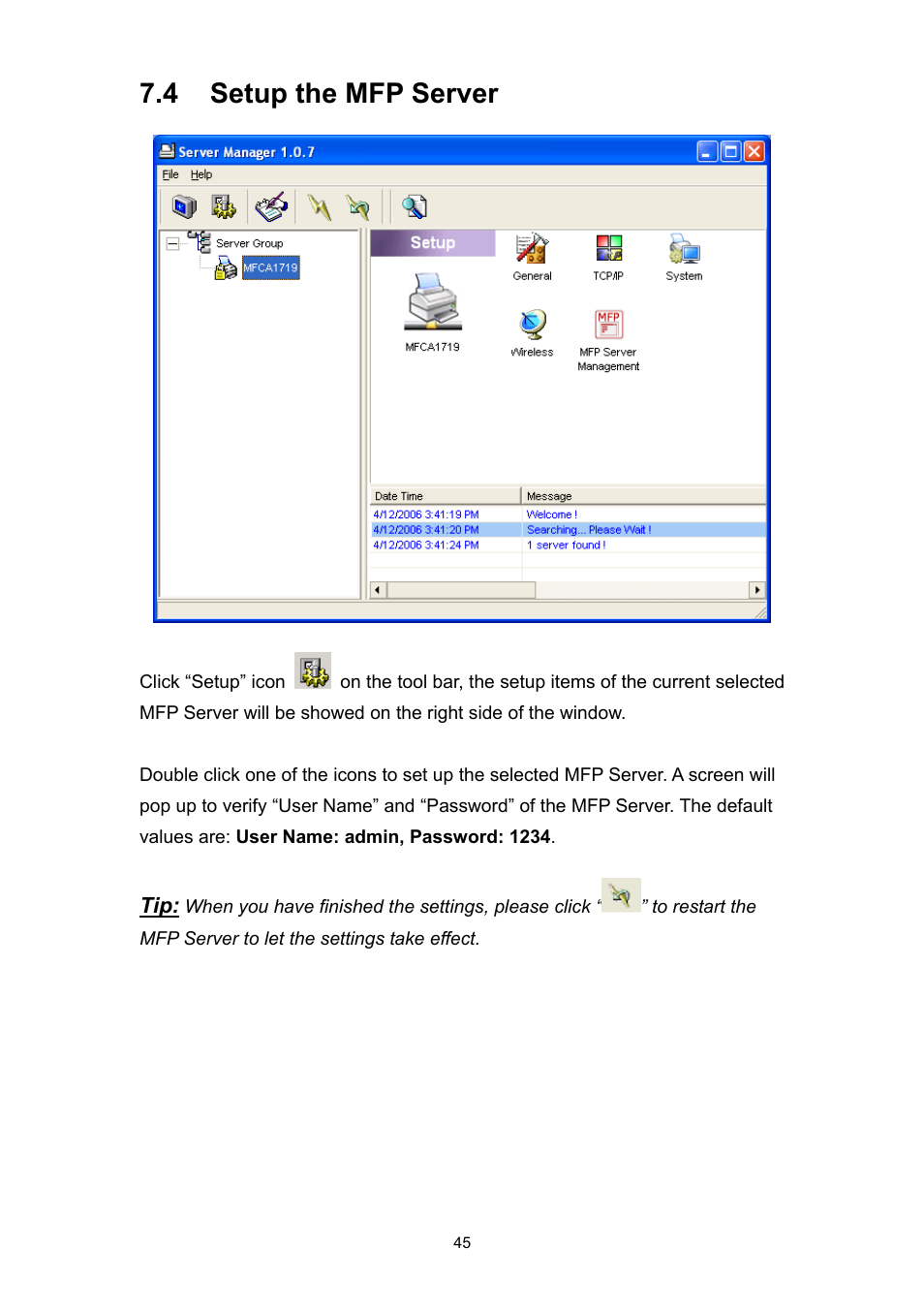 4 setup the mfp server | Edimax Technology PS-1206MFG User Manual | Page 53 / 142