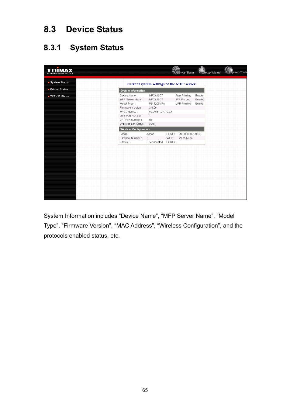 3 device status | Edimax Technology PS-1206MFG User Manual | Page 73 / 142