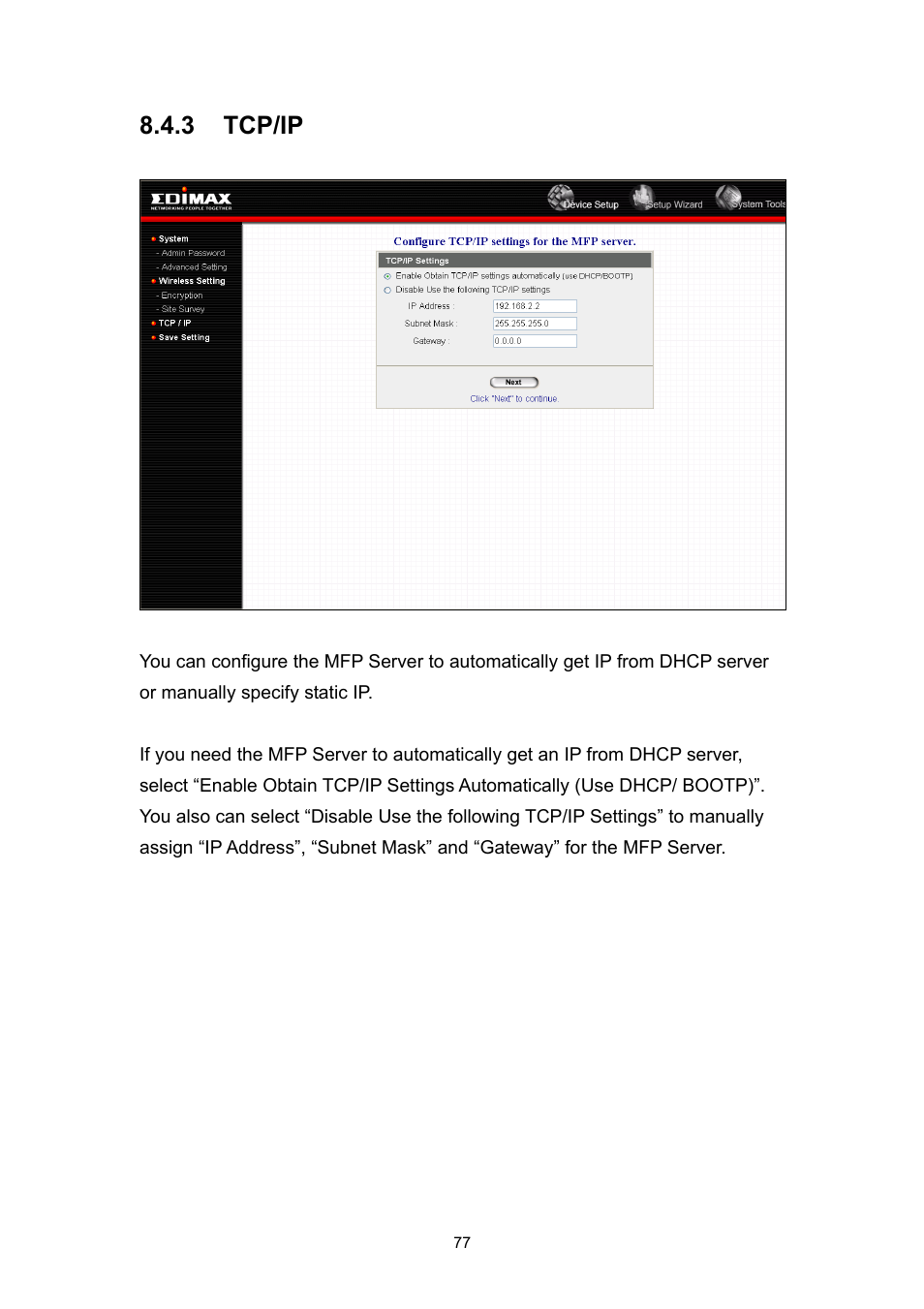 3 tcp/ip | Edimax Technology PS-1206MFG User Manual | Page 85 / 142