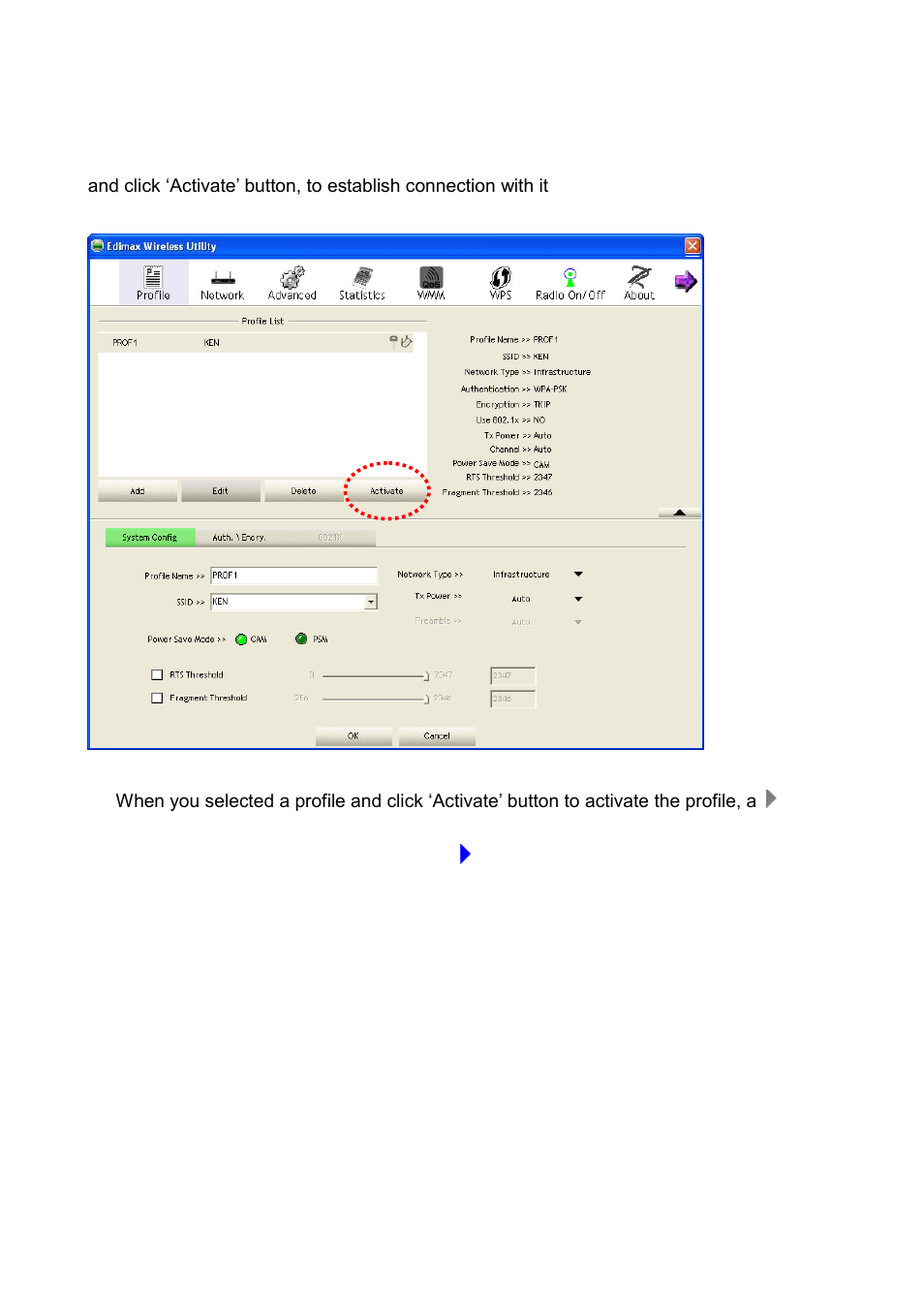 3-4 activate a profile | Edimax Technology EW-7722UnD User Manual | Page 40 / 80