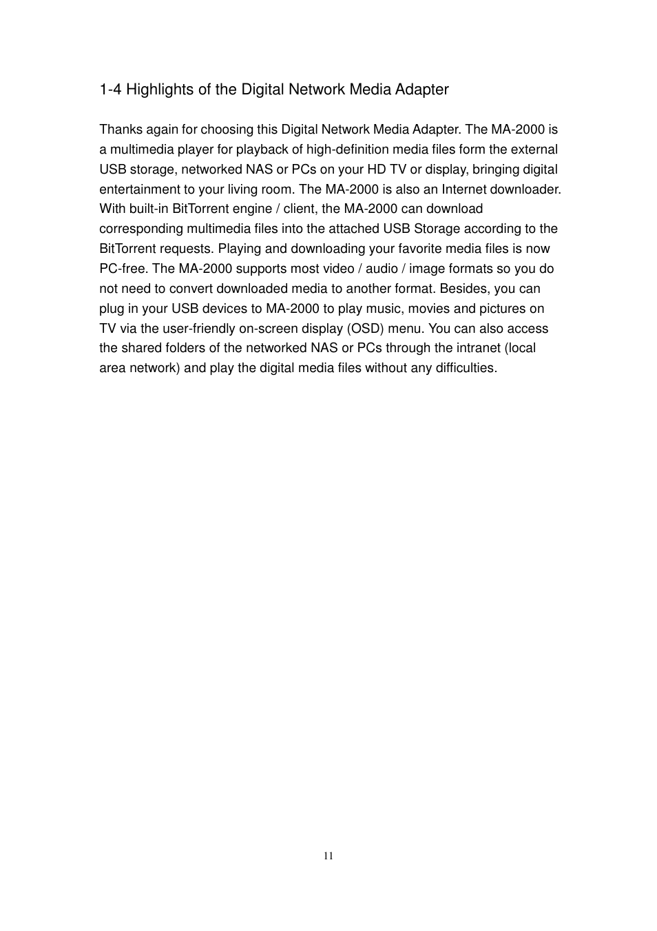 Edimax Technology MA-2000 User Manual | Page 11 / 48