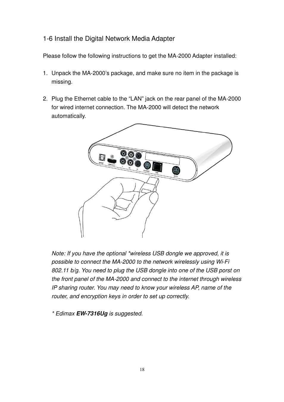 Edimax Technology MA-2000 User Manual | Page 18 / 48