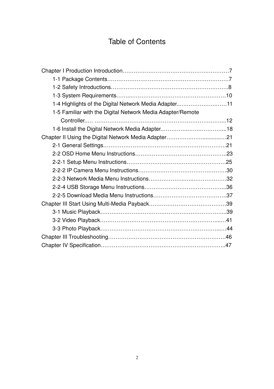 Edimax Technology MA-2000 User Manual | Page 2 / 48