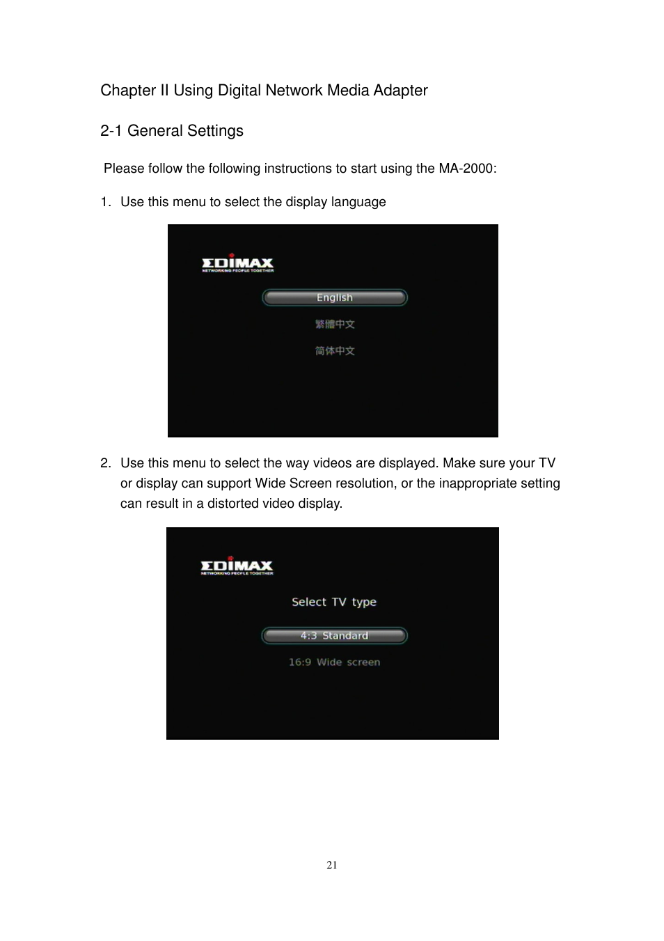 Edimax Technology MA-2000 User Manual | Page 21 / 48