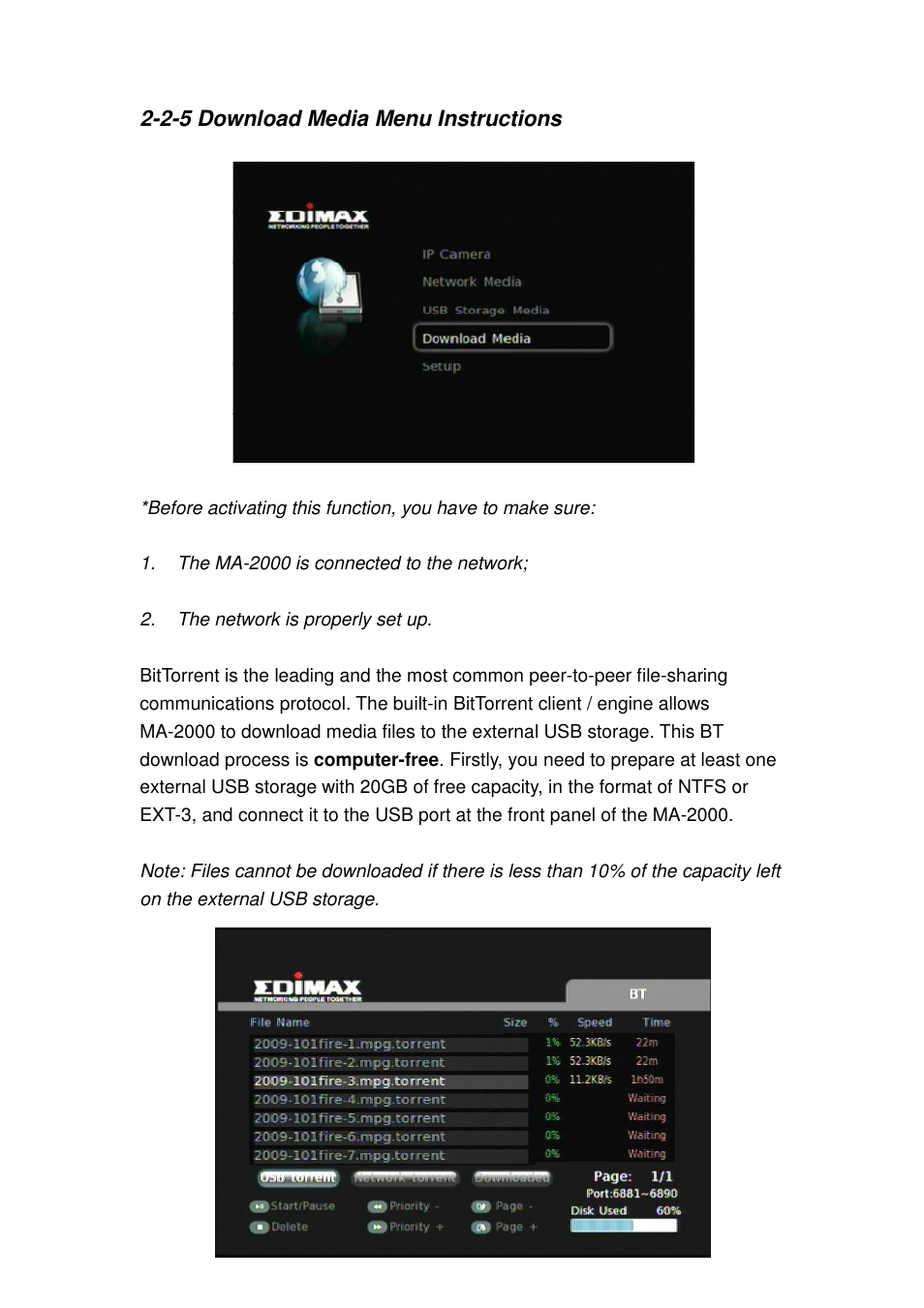 2-5 download media menu instructions | Edimax Technology MA-2000 User Manual | Page 37 / 48