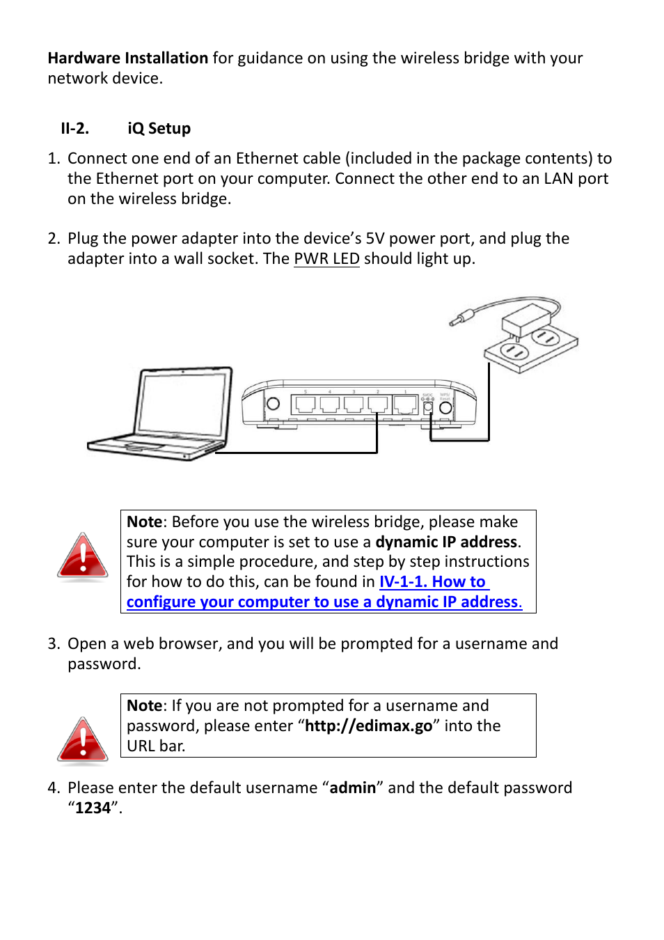 Ii-2, Iq setup | Edimax Technology CV-7428nS User Manual | Page 10 / 67