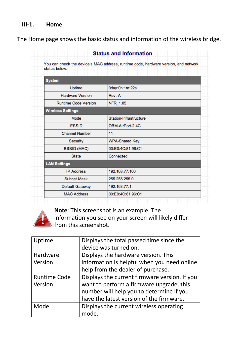 Iii-1, Home, Iii-1. home | Edimax Technology CV-7428nS User Manual | Page 19 / 67