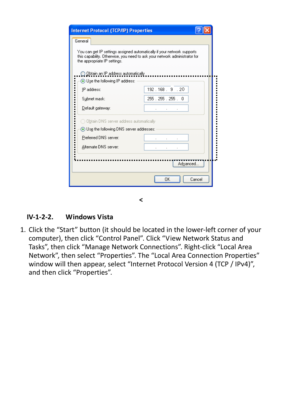 Iv-1-2-2. windows vista, Step 2 (windows vista) | Edimax Technology CV-7428nS User Manual | Page 43 / 67