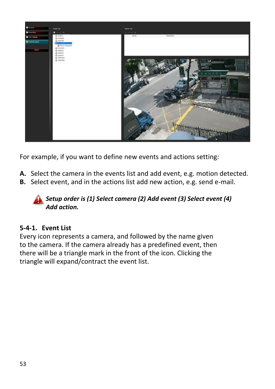 Event list | Edimax Technology EdiView32 User Manual | Page 53 / 59