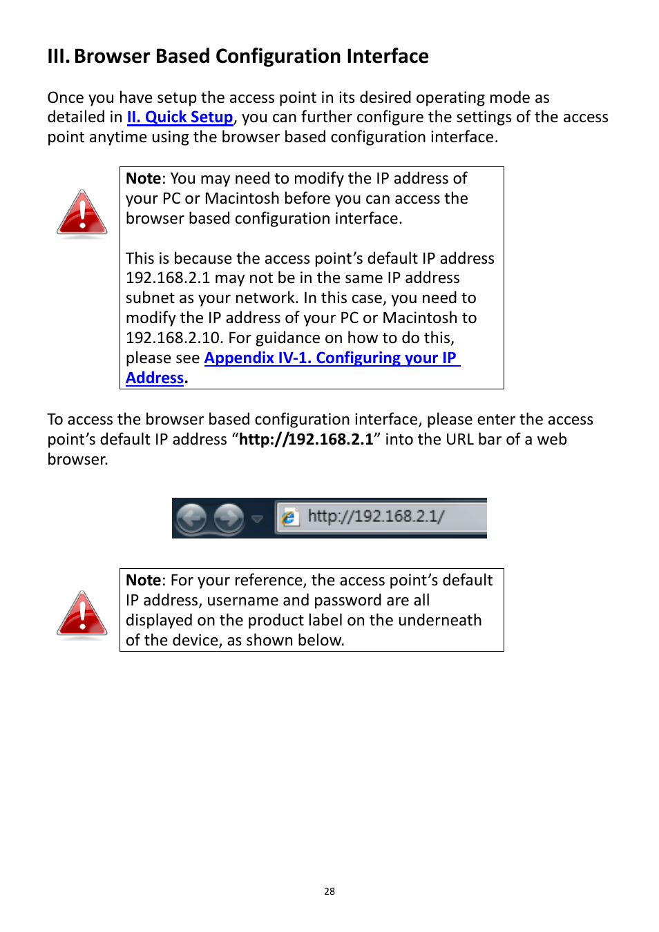 Iii. browser based configuration interface | Edimax Technology EW-7228APn User Manual | Page 28 / 91