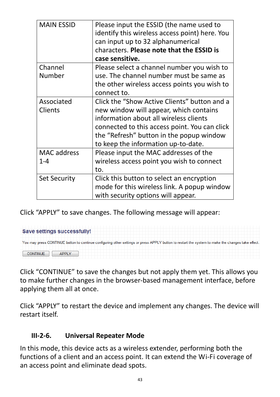 Iii-2-6. universal repeater mode | Edimax Technology EW-7228APn User Manual | Page 43 / 91