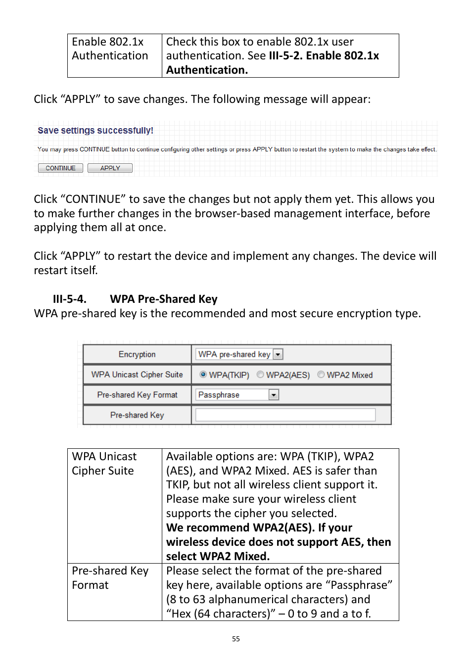 Iii-5-4. wpa pre-shared key | Edimax Technology EW-7228APn User Manual | Page 55 / 91