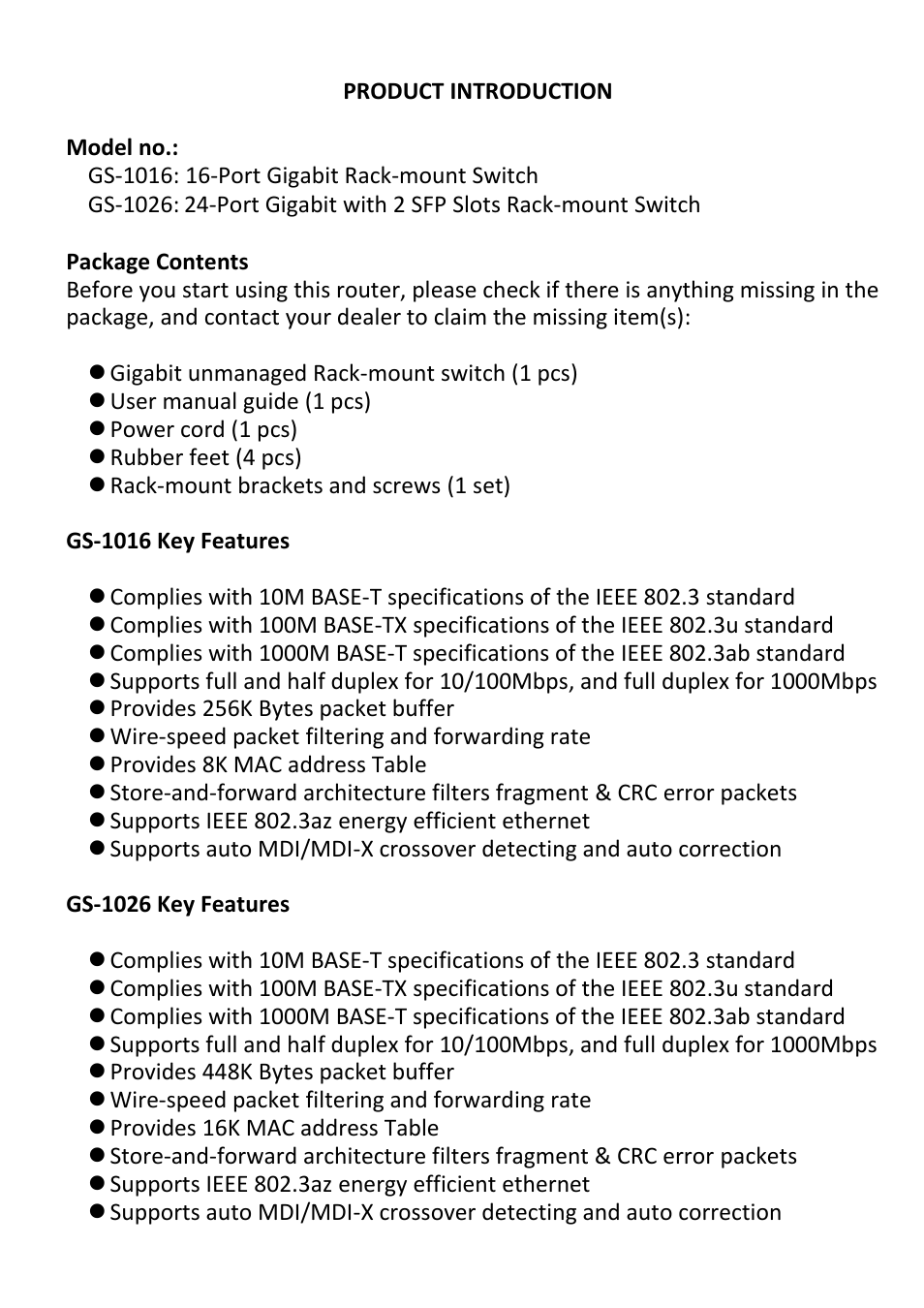 Edimax Technology GS-1026 User Manual | Page 3 / 6