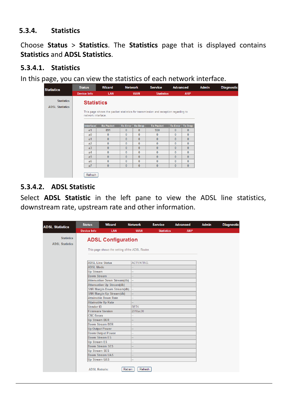 Statistics | Edimax Technology AR-7211B V2 User Manual | Page 41 / 89