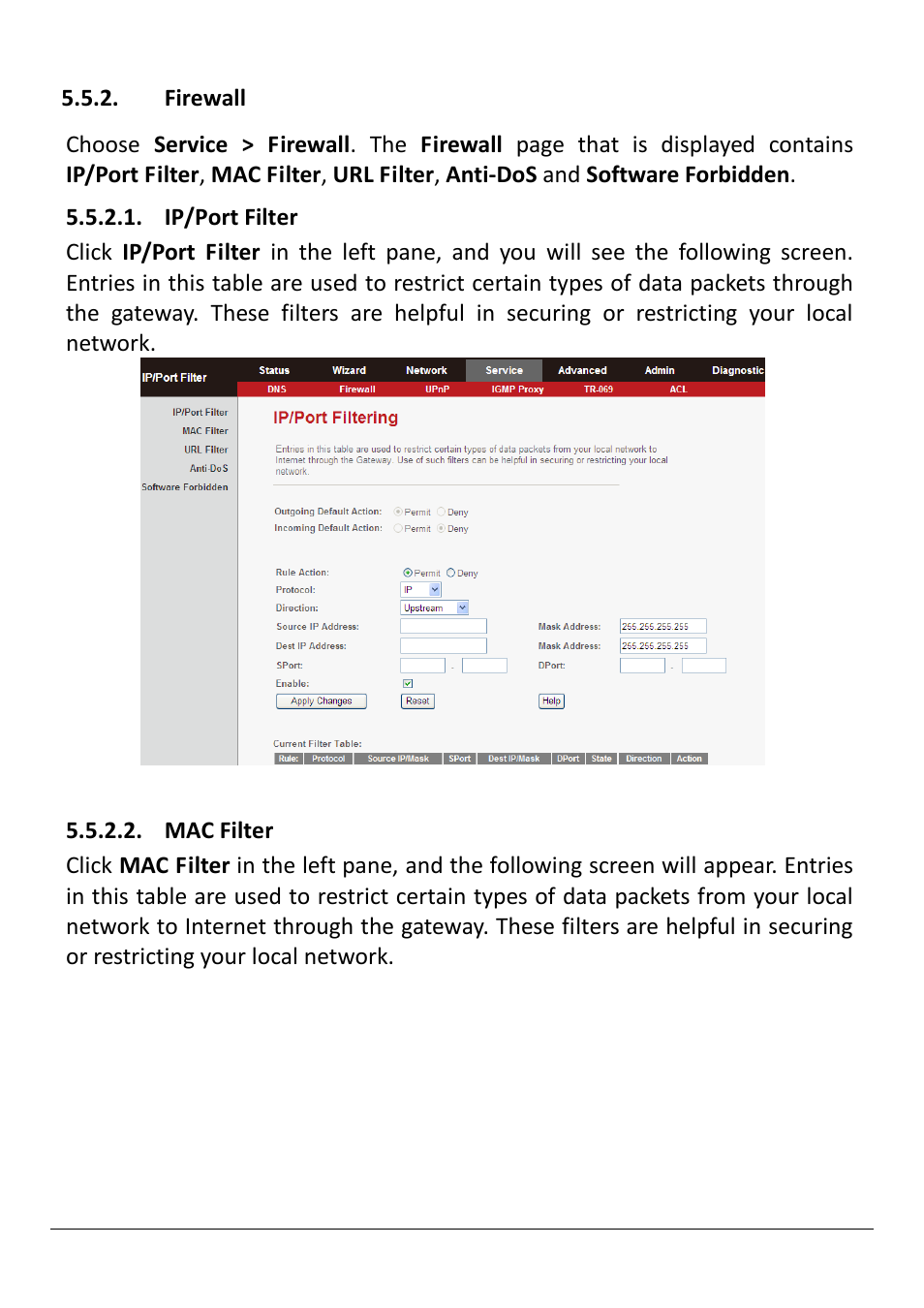 Firewall | Edimax Technology AR-7211B V2 User Manual | Page 58 / 89