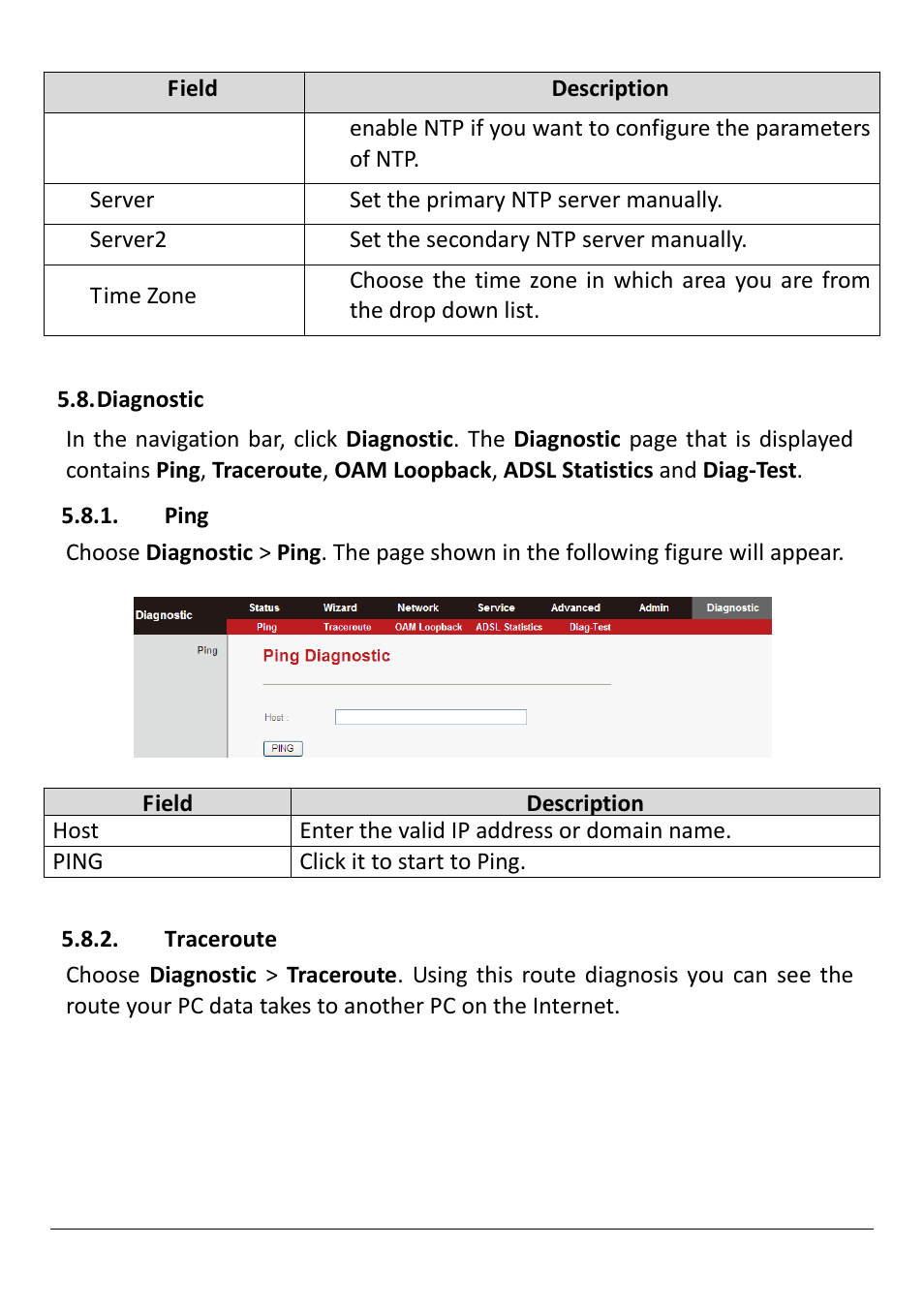 Iagnostic, Ping, Traceroute | Edimax Technology AR-7211B V2 User Manual | Page 84 / 89