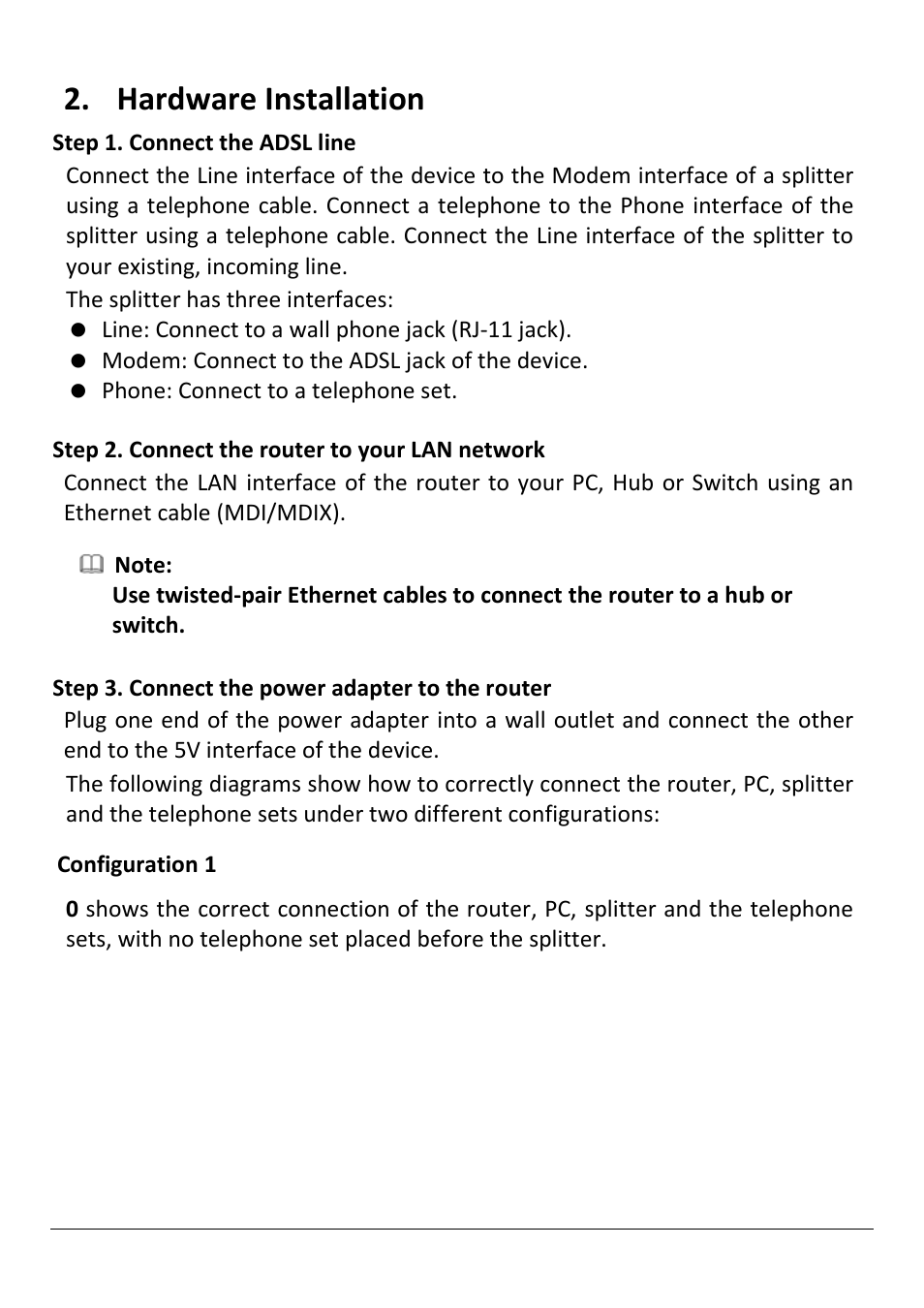 Hardware installation | Edimax Technology AR-7211B V2 User Manual | Page 9 / 89