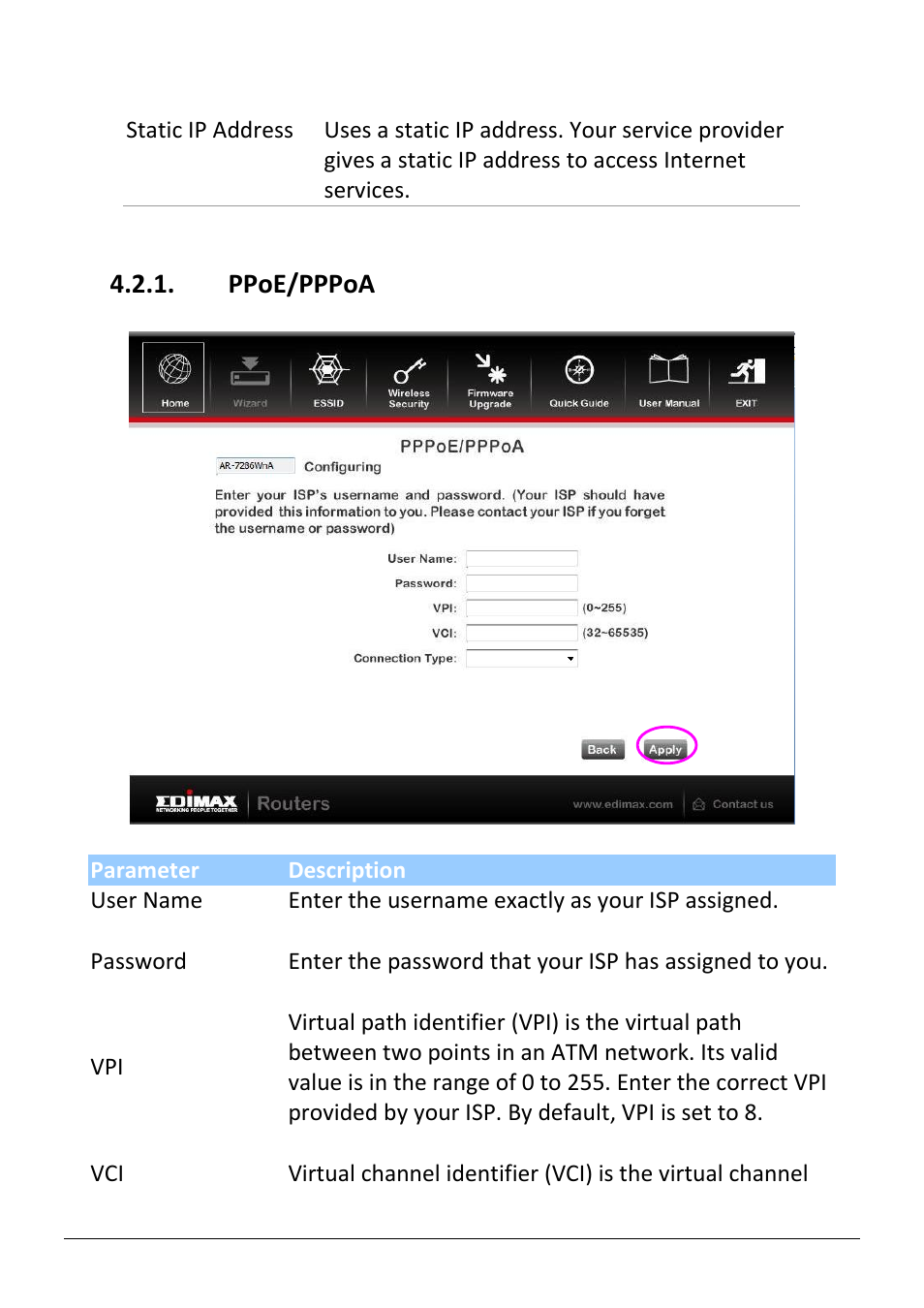 Ppoe/pppoa | Edimax Technology AR-7286WnB User Manual | Page 31 / 92
