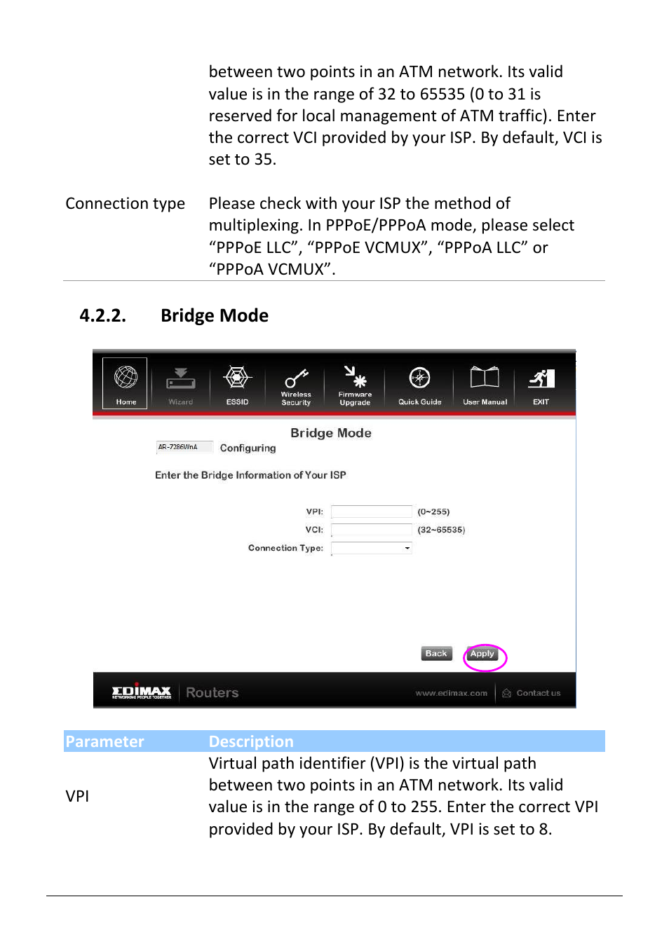 Bridge mode | Edimax Technology AR-7286WnB User Manual | Page 32 / 92