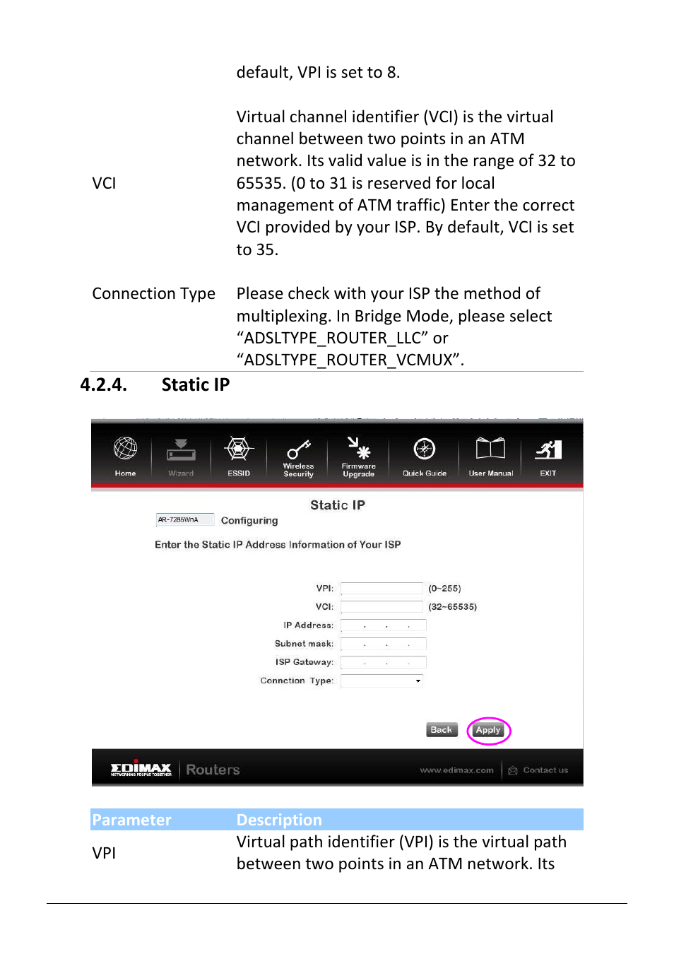 Static ip | Edimax Technology AR-7286WnB User Manual | Page 34 / 92
