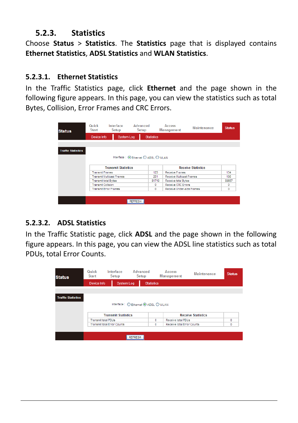 Statistics | Edimax Technology AR-7286WnB User Manual | Page 39 / 92