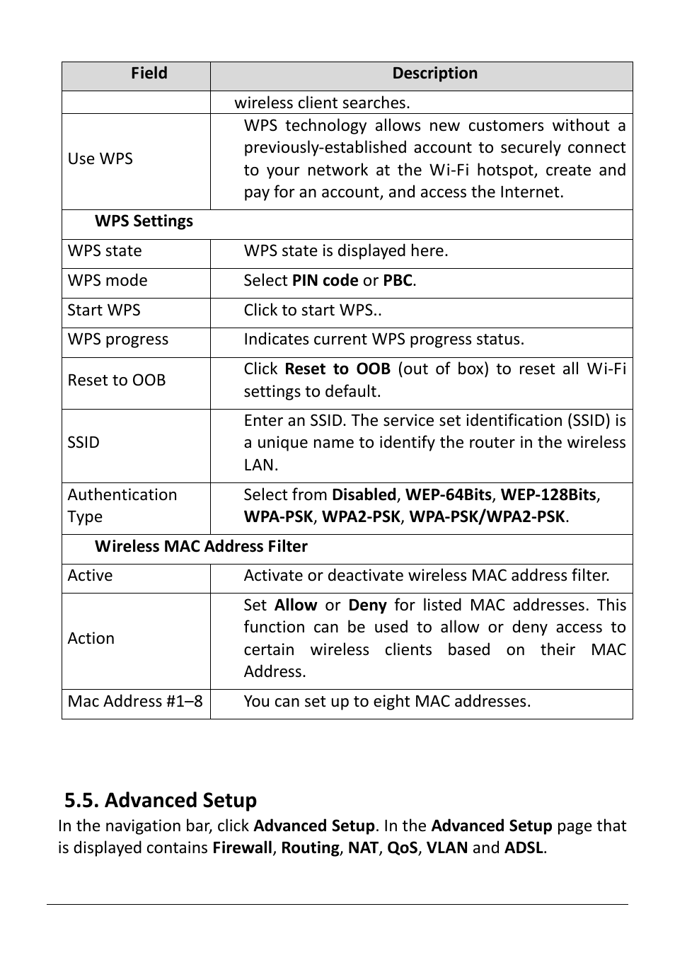 Dvanced, Etup, Advanced setup | Edimax Technology AR-7286WnB User Manual | Page 63 / 92