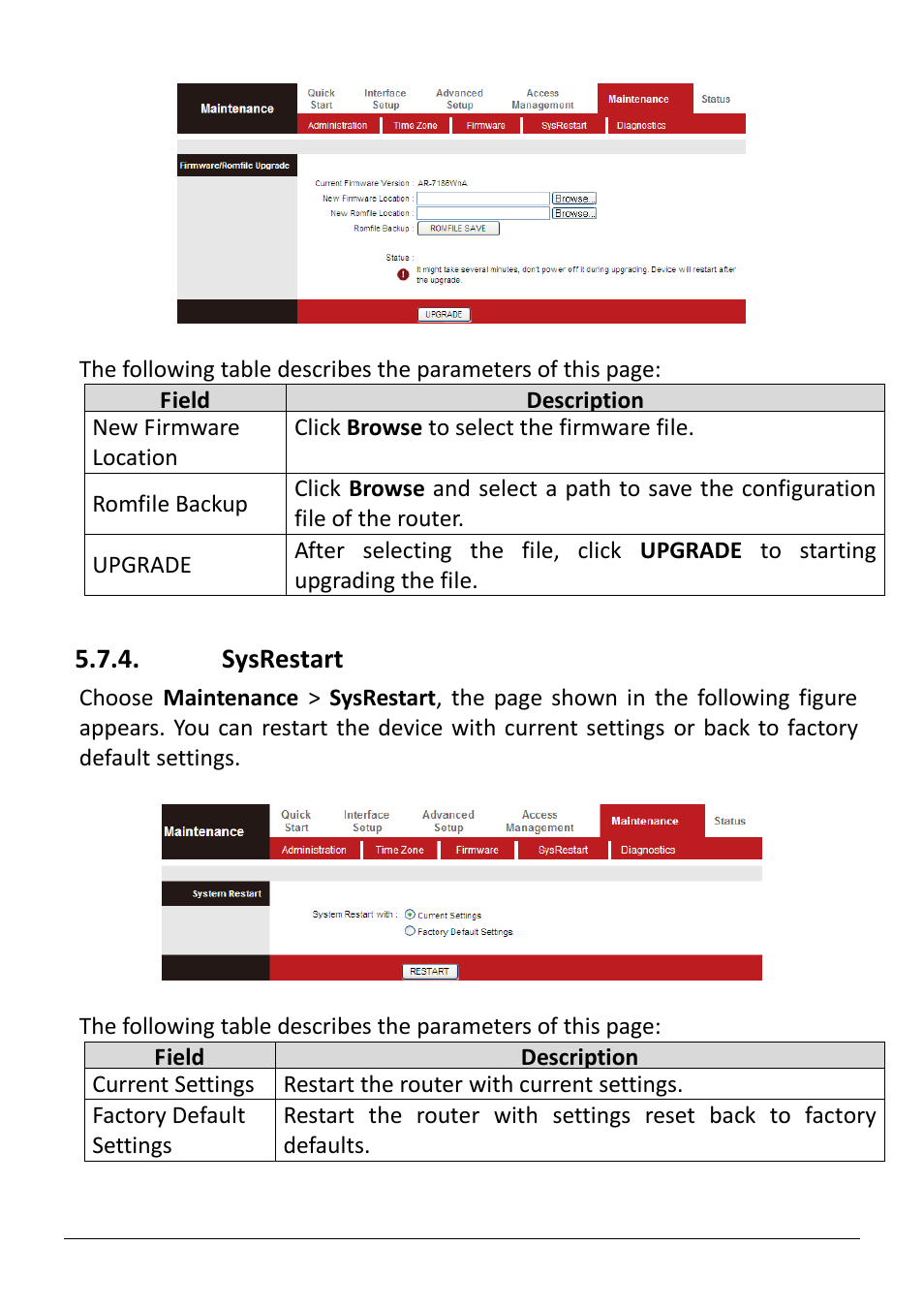 Sysrestart | Edimax Technology AR-7286WnB User Manual | Page 87 / 92