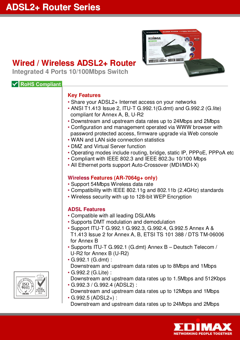 Edimax Technology AR-7064+ User Manual | 2 pages